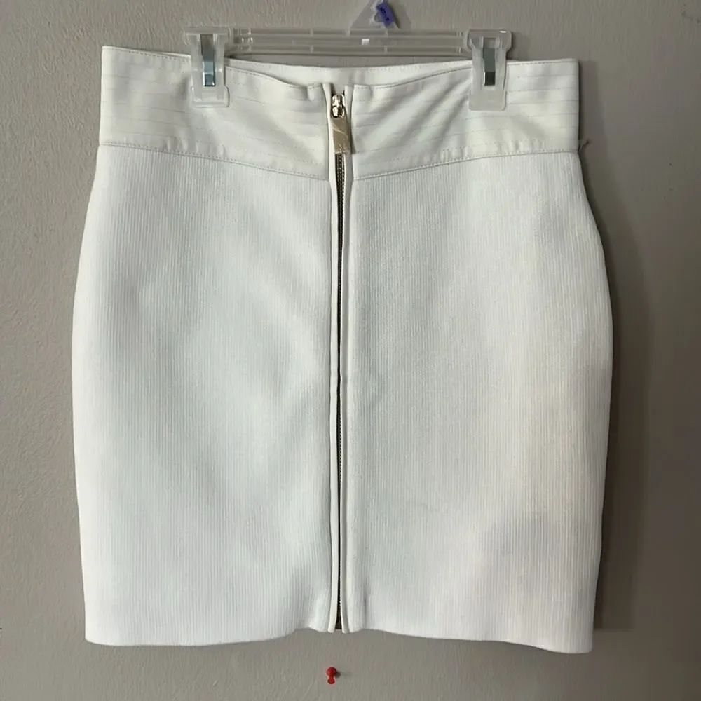 Marciano Gio Zipped Sweater Mini White Skirt